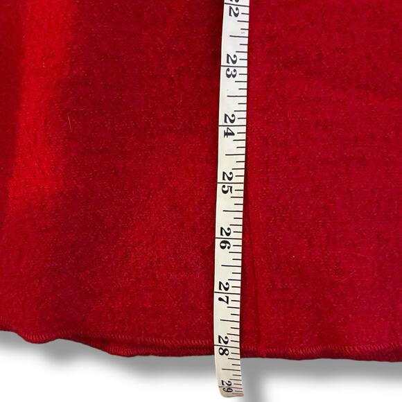 Chico's Wool Jacket Size 2 (L) Red Boiled Wool Three Button Shawl Collar FLAW - Picture 5 of 5